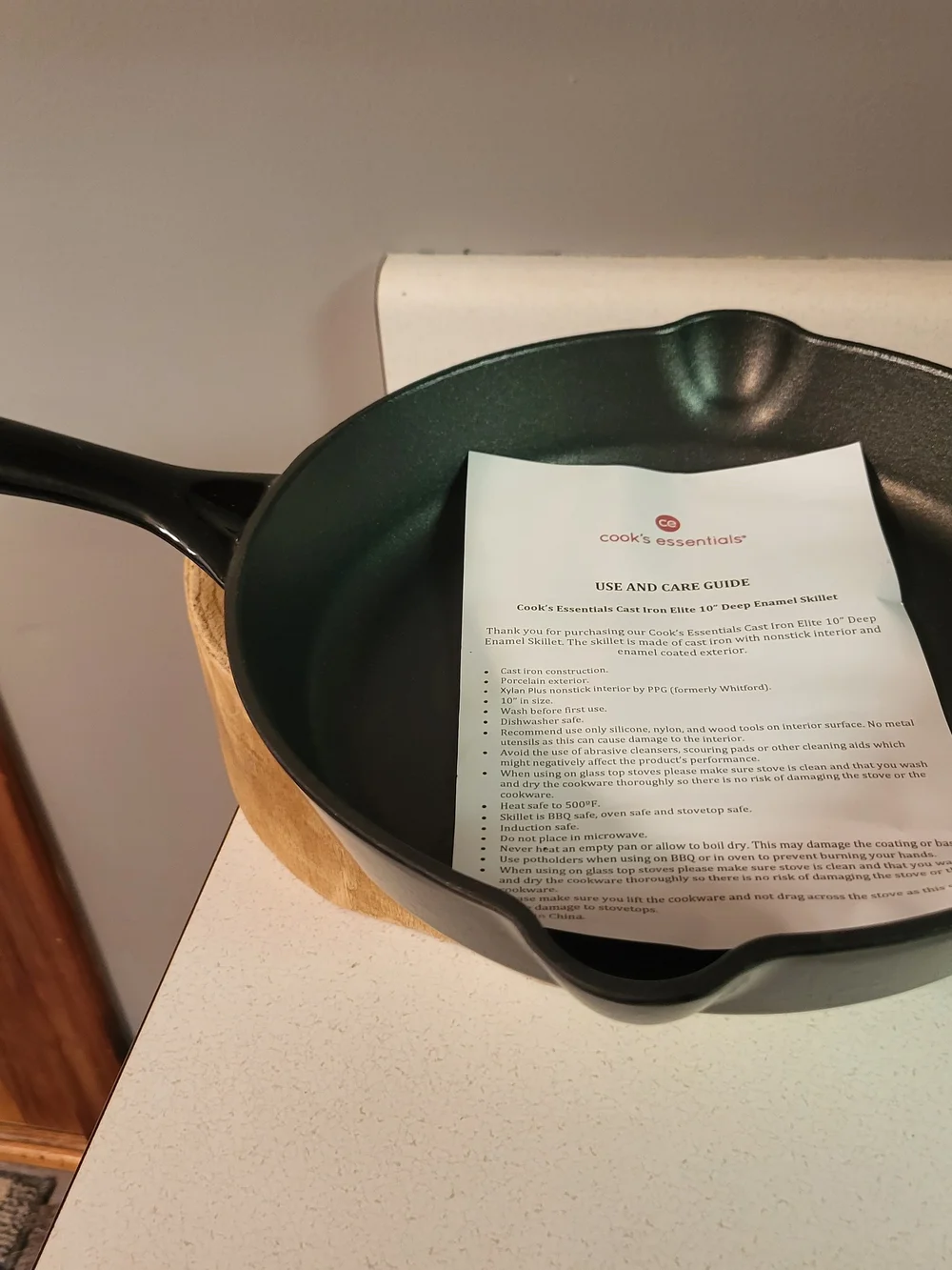 New Cooks Essentials CE Enamel Cast Iron Cookware Saucepan 10 in